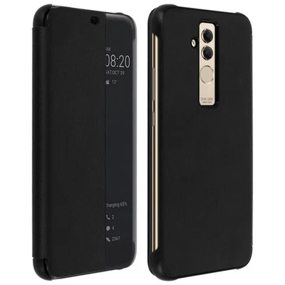 Custodia per Huawei Mate 20 Lite copertina finestra verticale traslucida nera - Immagine 1 di 4