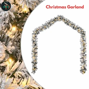 Guirnalda de Navidad Moderna con PVC Verde Nieve Flocado Decoración de Navidad vidaXL - Imagen 1 de 7