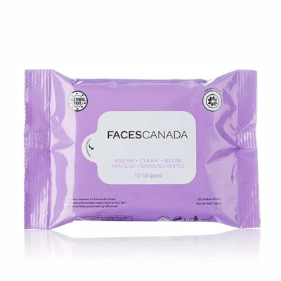 FACESCANADA Fresh Clean Glow Makeup Remover Wipes - 10 Wipes - Image 1 of 4