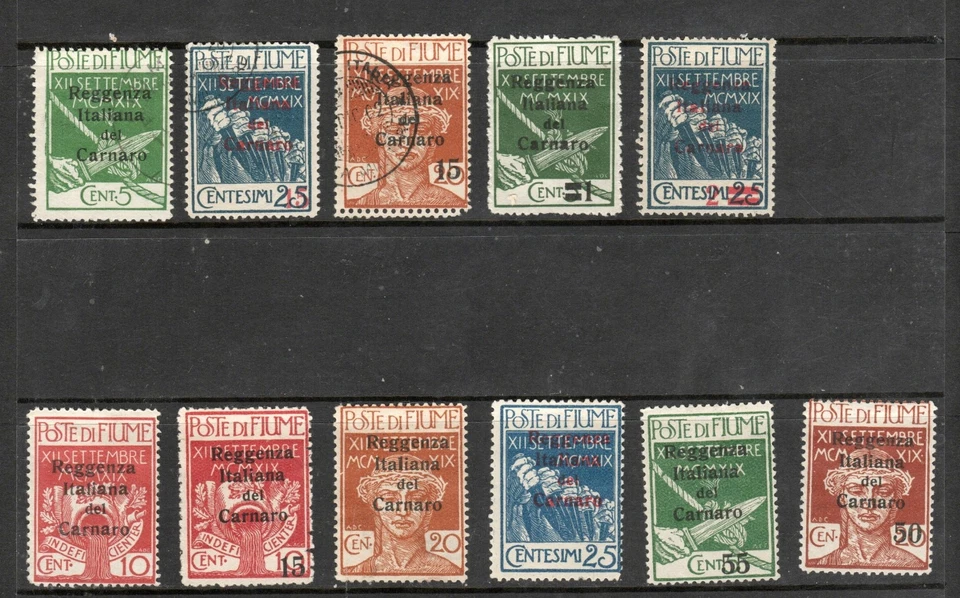 1920 Fiume Military Post Reggienza Italiano Di Carnaro Overprints. MRH. - Изображение 1 из 2