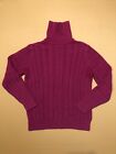 Amazon Essentials Women Size L Red Fisherman Cable Turtleneck Sweater