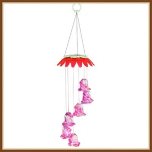 EVERGREEN SOLAR POWERED MOBILE * CASCADING PINK TUILPS * COLOR CHANGING - NEW - Picture 1 of 5