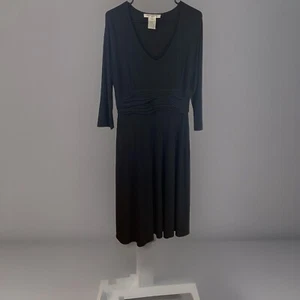 NWT Evan Piccone Black V Neck Stretch Dress Size 10 - Picture 1 of 4