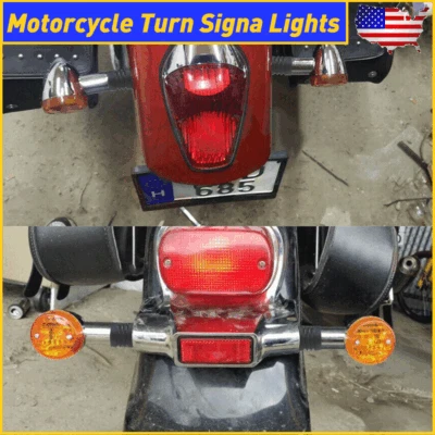 For Kawasaki Vulcan VN 750 800 900 1500 1600 1700 2000 Turn Signals Light Chrome - Image 1 of 4