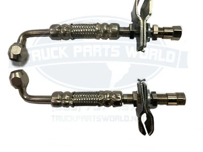 2 STEEL DUAL WHEEL VALVE STEM EXTENDER EXTENSION 5IN 90° STAINLESS STEEL HOSES - Image 1 of 3