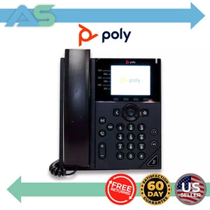 Polycom VVX 350 VoIP 6-Line 3.5" Color LCD Display Desktop Business IP Phone - Picture 1 of 10