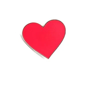 Red Heart Pin Lapel Fashion Jewelry Valentine's Day Love Gift Silver Tone - Picture 1 of 3