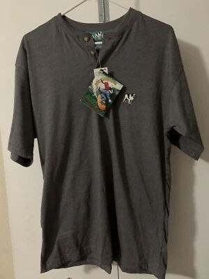 Big Dogs Henley рубашка с коротким рукавом мужской размер маленький новый с Ярлыками серый винтажная футболка Y2K - Изображение 1 из 4