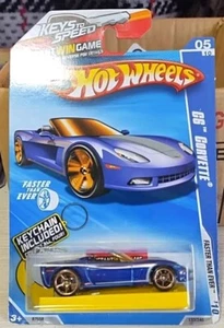 Hot Wheels CORVETTE C-6 Faster Than Ever Keys to Speed Blue Key Chain 2009 RARE - Picture 1 of 2