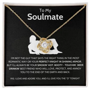 To My Soulmate Necklace For Wife From Funny Husband Beer Belly, Mothers Day Gift - Picture 1 of 10