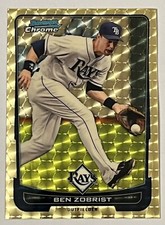 2012 Bowman Chrome Ben Zobrist Superfractor 1/1 Tampa Bay Rays Chicago Cubs 3xAS