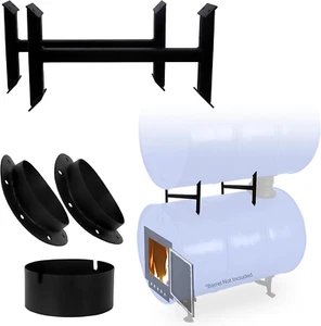 Double Barrel Stove Adapter Kit – for 30 to 55 Gallon Drums - Adapter Kit - Camp - Picture 1 of 9