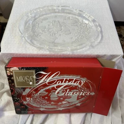 MIKASA ~ SA 835/347 праздничные огни 9 1/4» сладкое блюдо матовое стекло конфеты ~ новый в коробке - Изображение 1 из 4
