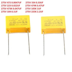 Condensadores de seguridad 275 V 0.0047uF 0.022uF 0.047uF 0.1uF 0.33uF 0.47uF 1uF 2.2uF - Imagen 1 de 2