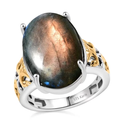 Anillo de labradorita de fuego Karis Madagascar Foto 1 de 4