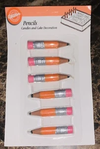 Juego de 6 lápices de madera Wilton vintage velas de cumpleaños tapa de pastel nuevos sellados 1992 - Imagen 1 de 1