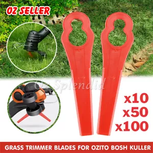 100 PCS Grass Trimmer Plastic Blades for Crop Weed Garden Lawn OZITO BOSH KULLER - Picture 1 of 15