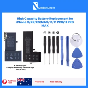 iPhone 6 7 8 X 11 12 PRO MAX PLUS Brand New Battery Replacement With Toolkit - Picture 1 of 11