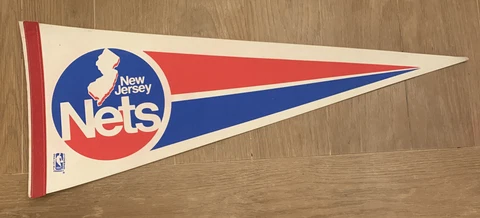 Vintage 1980s New Jersey Nets 30x12 Pennant Cover