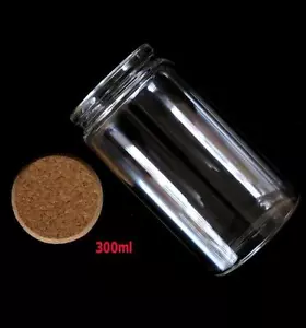 1pz Bottiglia Desideri Cilindrica 300ml Bottiglie Vetro Ultratrasparente e Tappi Barattoli - Foto 1 di 2