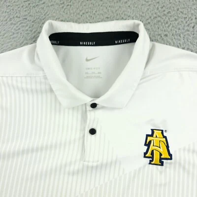 NC A&T Aggies Polo Mens White 2XL XXL Nike Swoosh North Carolina NCAA - Image 1 of 4