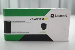 GENUINE Lexmark 74C1HY0 Yellow High Yield Toner Cartridge NEW OPEN BOX SEE PIC - Picture 1 of 8