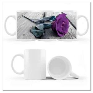 Becher Tasse mit Grafik 330 ml Lila Rose auf den Brettern Nr. H715Z_CUP - Bild 1 von 1