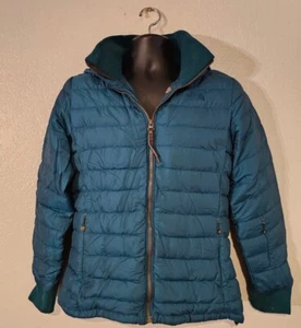 Abrigo Parka Vintage The North Face Puffer M 600 Plumón de Ganso Largo VERDE Cuello Alto - Imagen 1 de 9