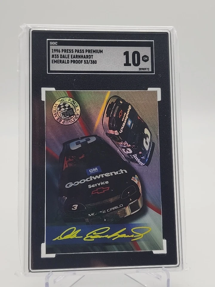 1996 Press Pass Premium Racing Nascar Dale Earnhardt Emerald Proof SP  - SGC 10 - Image 1 of 4