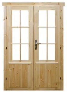 Holztür Doppeltür Tür 1500x2000 mm Isolierglas für Ferien-, Gartenhaus für 44mm - Bild 1 von 8