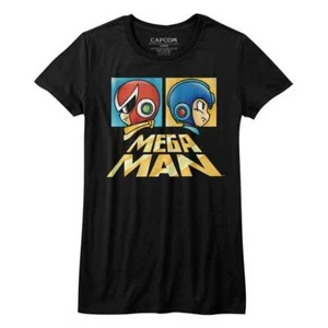 Mega Man Video Game Proto Man & Mega Man Side Profile Women's Fitted T Shirt - Picture 1 of 2