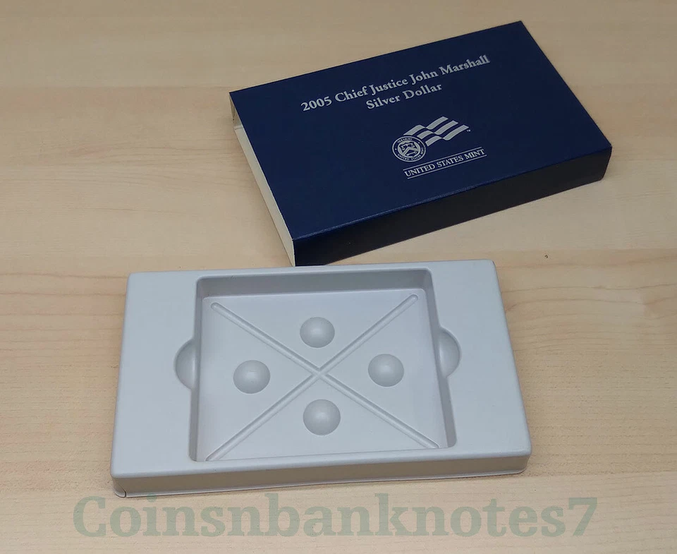 2005 CHIEF JUSTICE JOHN MARSHAL SILVER DOLLAR BU / Empty Package - Image 1 of 1