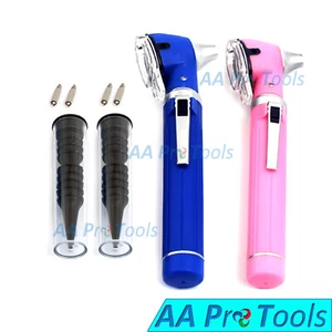 (Lot of 2 Blue + Light-Pink) Fiber Optic Mini Otoscope Pocket ENT Examination - Picture 1 of 3