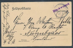 DSW Wanderstempel Brackwasser Feldpostkarte 1907 Inlandsverwendung (S24696) - Picture 1 of 2