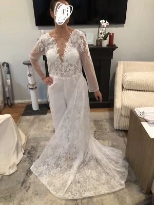 Mono de novia personalizado tren desmontable talla 8 Foto 1 de 4