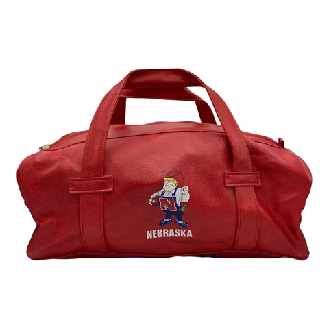 Vintage Cornhuskers Vinyl Gym Bag FS Originals Herbie Mascot RARE!! NCAA Cover