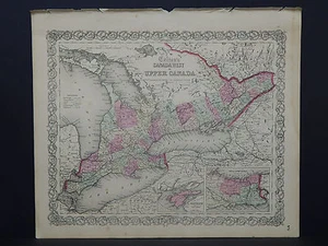 Colton's Maps, 1855, Authentic  Canada West or Upper Canada  R8#55 - Picture 1 of 1