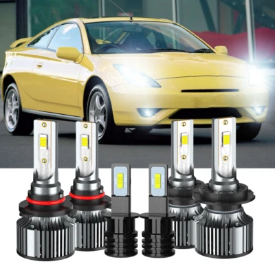Para Para Toyota Celica 2000-2005 blanco 6x LED faro alto bajo + luces antiniebla Foto 1 de 4