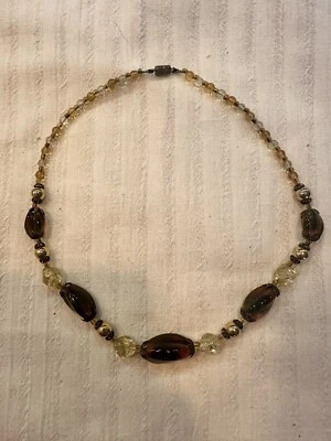 Ancien Collier Pierres D’ambre 1950 - Photo 1/4