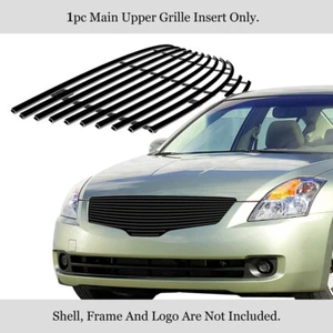 Fits 2007-2009 Nissan Altima Sedan Main Upper Black Billet Grille Grill Insert - Picture 1 of 7