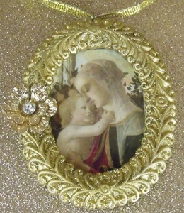 New Virgin Mary holding Baby Jesus Picture Frame Religious Christmas Ornament - Picture 1 of 5
