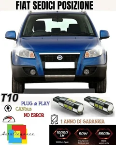 😍😍COPPIA LUCI POSIZIONE 10 LED FIAT SEDICI 16 T10 W5W CANBUS NO AVARIA BIANCO - Picture 1 of 2