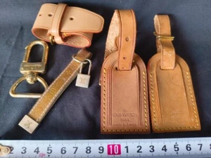 Authentic Used LOUIS VUITTON Name tag, holders Metallic Swivel Hooks set-h0227-2 - Picture 1 of 13