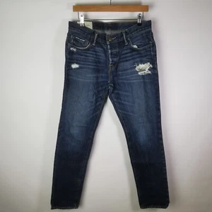 ~ Abercrombie & Fitch ~ A & F ~ Men's Distressed Blue Jeans ~ W 33" / L 32" ~ - Picture 1 of 13