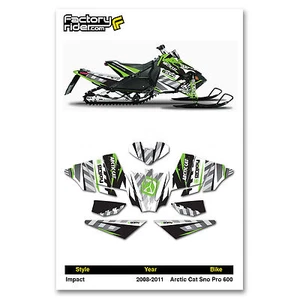 2008-2011 ARCTIC CAT SNOPRO 600  GRAPHIC KIT IMPACT STYLE  BY ENJOY MFG - Picture 1 of 4