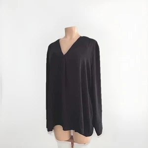 Banana Republic ~ schwarze Bluse Tunika Oberteil mit V-Ausschnitt Gr. XL neu mit Etikett - Bild 1 von 4