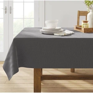 Threshold 84" x 60" Solid Tablecloth Traditional Rectangle Gray New In Package - Picture 1 of 6
