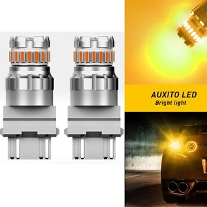 AUXITO 2 PIEZAS 3157 LED Luz de señal de giro Bombillas CANBUS 3156 Anti Hyper Flash Ámbar - Imagen 1 de 12