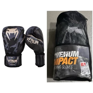 Venum Impact Hook And Loop Training Boxhandschuhe Dark Camo/Sand Größe 10oz - Bild 1 von 14