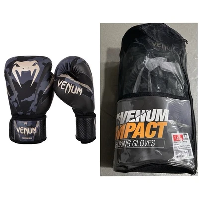 Guantes de Boxeo de Entrenamiento Venum Impact Gancho y Lazo Camuflaje Oscuro/Arena Talla 10oz Foto 1 de 4